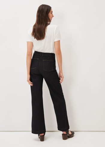 Phase Eight Magsie Wide Leg Jeans Black Canada | XAYNUZ-367